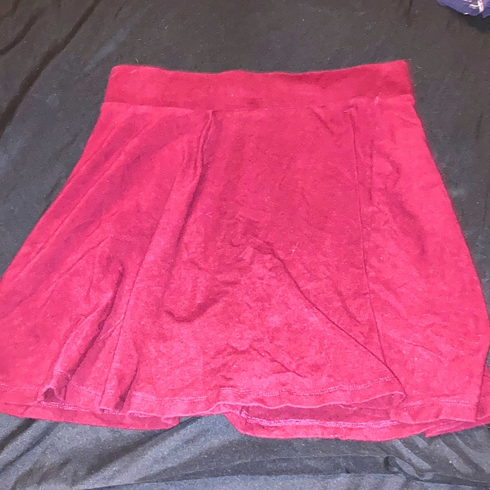 Burgundy mini skirt